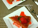 Carrot Cake Dessert with Strawberry Sauce