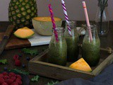 Kale Smoothie with Berries Cantaloupe and Pineapple | Breakfast Smoothies
