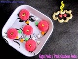 Pink cashew peda i kaju strawberry peda i diwali sweets