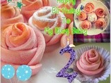 Vuv turns 2!!! - rose flower bread i strawberry bun i rose bud bun - egg less i pink recipes