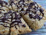 Coconut Rolled Oat Scone with Chocolate Topping