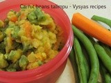 Carrot beans poriyal -  beans carrot  stir fry - with dal - carrot beans curry