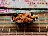 Spicy Sour Diamond Cuts - Spicy crispy Shankarpali - Pulippu Maida Biscuit