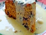 Old fashioned blueberry and cornmeal cake with Crème anglaise - Παλαιομοδίτικο κέικ μύρτιλλο με αλεύρι καλαμποκιού και κρέμ Ανγκλαίζ