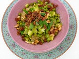 Quinoa with zuchinni, peas,currants,nuts and xaloumi cheese for energy boost lunch -Κινόα με κολοκυθάκια, αρακά, σταφίδες, καρύδια και χαλούμι