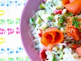 Salmon salad with celery and yogurt - Σάλατα με σολομό σέλερυ και γιαούρτι