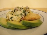 Breaded Fish Filets Topped with Warm Artichoke, Shallot and Caper Salad