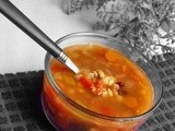 Healthiest Vegetable soup with star pasta and nine beans
