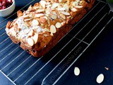 Quick healthy bread with almonds and cranberries