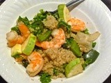 Quinoa with Shrimp, Zucchini, Peppers, and Kale