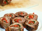 Steak pinwheels with Mezzetta roasted red bell peppers