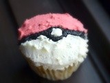 Vanilla Poké Ball Cupcakes with White Chocolate Frosting