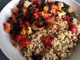 Honey roasted vegetables: beetroots, carrots, sweet potatoes and courgette