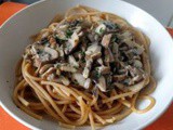 Whole-wheat pasta with mushrooms
