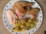 Roast Chicken with Lemon and Bacon-Rosemary Roast Potatoes