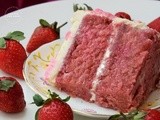 Strawberry Cake With Buttercream Frosting | Simple Strawberry Birthday Cake | Strawberry Cake Using Fresh Strawberries