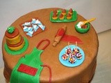 Baking table n treats cake