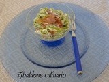 Tagliatelle verdi in coppa con speck e bagoss