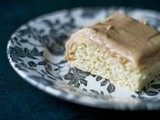 Hot Water Sponge Cake with Quick Caramel Frosting