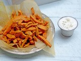 Baked curried sweet potato frites