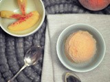 Champagne and peach sorbet