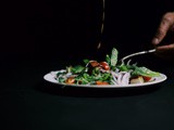 Coriander tamarind dressing with paneer salad