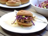 Dry mango spiced pulled pork sliders with cumin and lime coleslaw