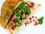 Pomegranate and sweet pepper sandwich