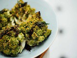 Roasted romanesco with garlic and curry leaf