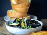Yogurt and coconut curried mussels