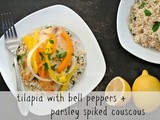 Tilapia with Bell Peppers and Parsley-Spiked Couscous