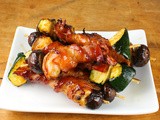 Bacon-Wrapped Shrimp Kebabs with Passion Fruit Glaze