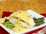 Crab Stuffed Tilapia with Asparagus and Creamy Curry Sauce