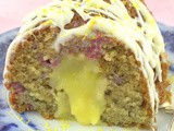 Raspberry Bundt Cake with Lemon Curd Filling #BundtBakers