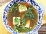 Spicy Gai Lan and Tofu Soup #SoupSwappers