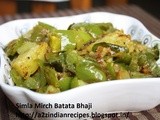 Capsicum Potato Bhaji / Simla Mirchi Batata Bhaji