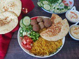 Instant Pot Turmeric Rice | Vegan and Healthy Yellow Rice | Halal Cart Style Rice and Falafel Platter