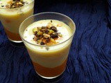 Mango-Vanilla Custard Verrines with Nuts & Dark Chocolate