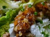 Salade met geitenkaas en noten-fruit salsa
