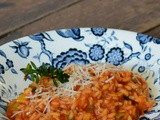 Vega: risotto met tomaat en prei