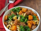 Healthy butternut and sausage chili mac
