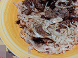 Beef Strips with Spaghetti/ Egg Noodles