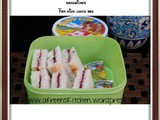 Cream cheese and jam sandwiches for kids lunch box