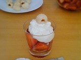 Marinated strawberries with Greek yogurt and dried lychees