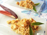 Noodles with banana blossom and tofu