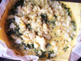 Quiche with spinach, parmigiano and cumin seeds