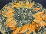 Rice frittata with nettle leaves and zucchini flowers