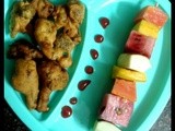 Broccoli Fritters & Fruits Kebab - Kid's Evening Snack Combo