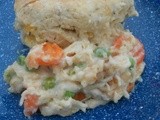 Creamy Swiss Chicken with Cheddar Herb Biscuits