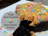 Fudgy Dark Chocolate Brownies with Peanut Butter Frosting